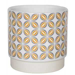 Retro Geometric Pot Mustard H10Cm D10Cm